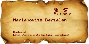 Marianovits Bertalan névjegykártya