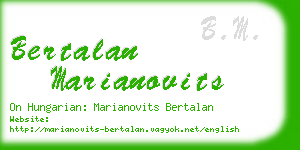 bertalan marianovits business card